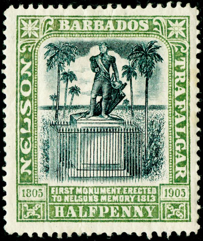 BARBADOS SG146, ½d black & pale green, M MINT. Cat £11.