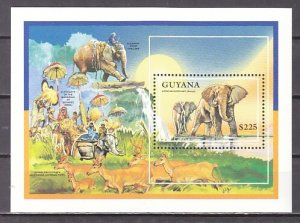 Guyana, Scott cat. 2608. African Elephant s/sheet.