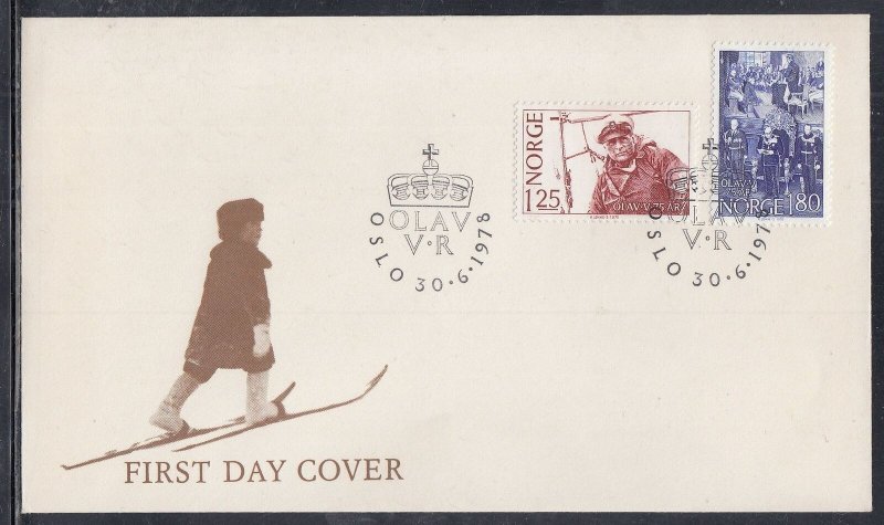 Norway Scott 731-2 FDC - King Olav V, 75th Birthday