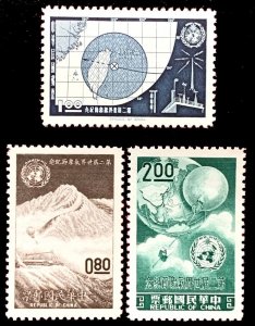 Rep. of CHINA -TAIWAN Sc#1337-1339 Meteorological Day (1962) MNH