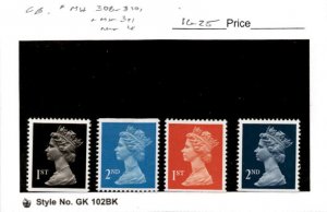 Great Britain, Postage Stamp, #MH308-310, 391 Mint LH, 1996 Machins Queen (AB)