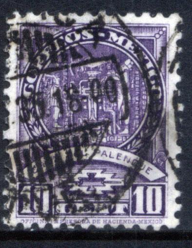 MEXICO 712, 10c PALENQUE CROSS 1934 DEFINITIVE USED (532)