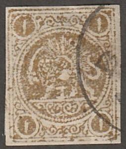 Persian/Iran Stamp, Scott# 40, used, gold, Inspected, #lc-40