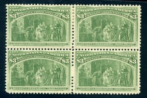 US SCOTT #243 BLOCK MINT-VERY FINE-OG-HINGED FRESH