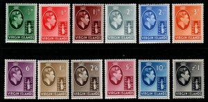 VIRGIN ISLANDS SG110a/21 1938-47 DEFINITIVE SET MTD MINT