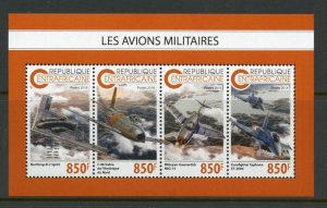 CENTRAL AFRICA 2018  MILITARY AIRPLANES SHEET MINT NH