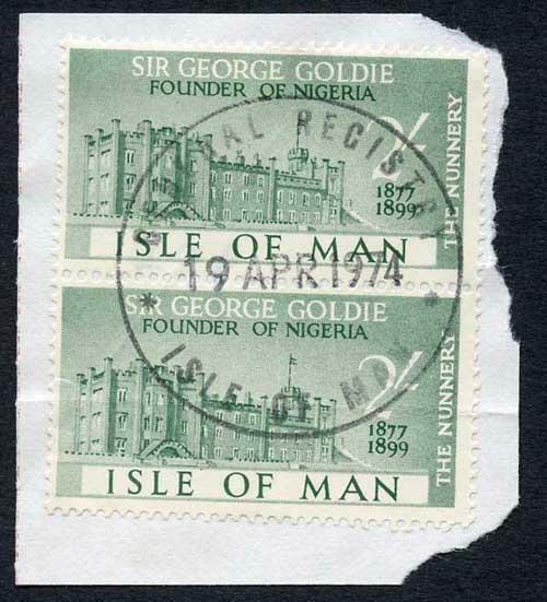 Isle of Man 2/- Green Pair QEII Pictorial Revenues CDS On Piece