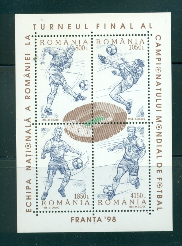 Romania #4220  (1999 World Cup of Soccer sheet of four) VFMNH CV $2.25