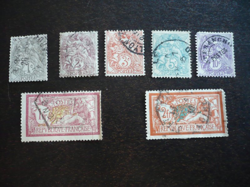 Stamps - France - Scott#109-111,113,115,125,127 - Used Partial Set of 7 Stamps