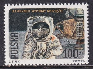 Poland 1989 Sc 2910 First Moon Landing 20th Anniversary Stamp MNH