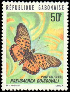 Gabon #305-310, Complete Set(6), 1973, Butterflies, Never Hinged