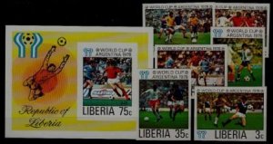 Liberia 807-12/C220 MNH imperf. Football-78