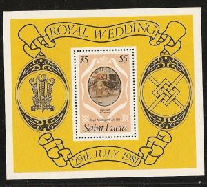 St.Lucia  546 MNH 1981 Royal Wedding Sheet