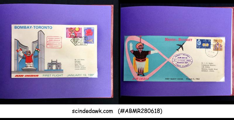 COLLECTION OF FIRST FLIGHT COVERS FROM INDIA 1958-93 IN AN ALBUM