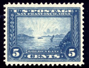 US 399 5c Panama Pacific Expo 1913 Golden Gate perf 12 PSAG grade 85 NH