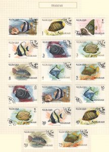 Sharjah Mi316-332 (used cto, full set of 17) fish (1966)