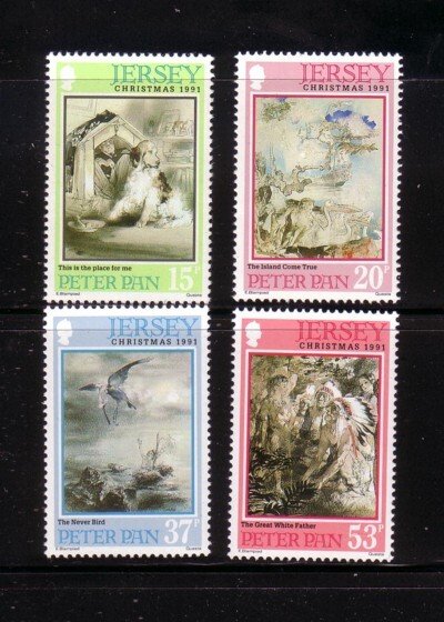 Jersey  Sc 578-81 1991 Christmas  stamp set mint NH