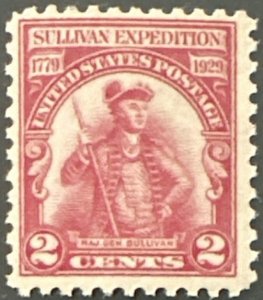 Scott #657 1929 2¢ Sullivan Expedition MNH OG