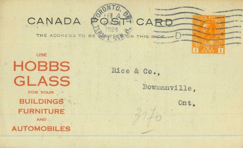 93156 - CANADA - Postal History - Advertising STATIONERY CARD Architecture CARS