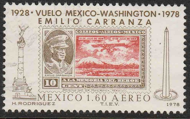 MEXICO C569, 50th Anniv Flight of Emilio Carranza Used F-VF. (1079)