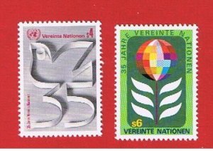 UN Vienna #12-13 MNH OG   35th Anniversary  Free S/H