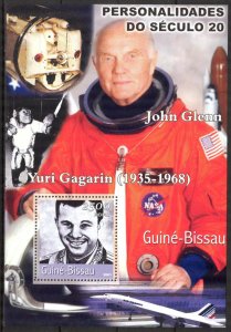 Guinea Bissau 2001 Space Y. Gagarin John Glenn S/S MNH