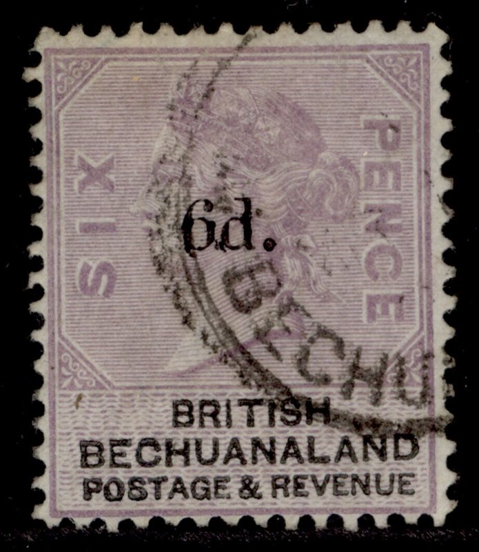 BRITISH BECHUANALAND QV SG26, 6d on 6d lilac & black, FINE USED. Cat £12.