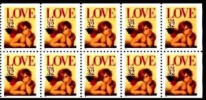 1995 Love Cupid Valentine's Booklet Pane of 10 32c Stamps, Sc# 2959, MNH, OG