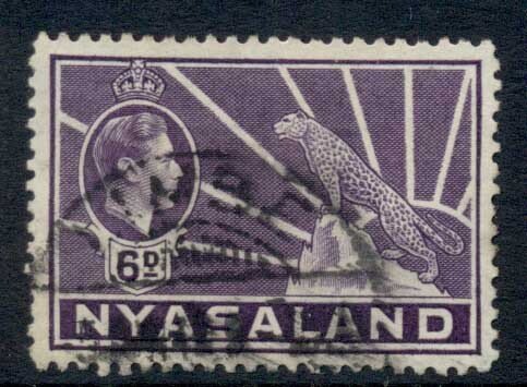 Nyasaland 1938-44 KGVI & Leopard 6d FU