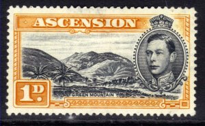 Ascension Island 1940 KGV1 1d Black & Orange unused no gum SG 39a ( T354 ) 