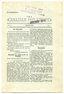 The Canadian PhilatelistMarch 1888, Vol. 1., No. 3. SPECIMEN ISSUE