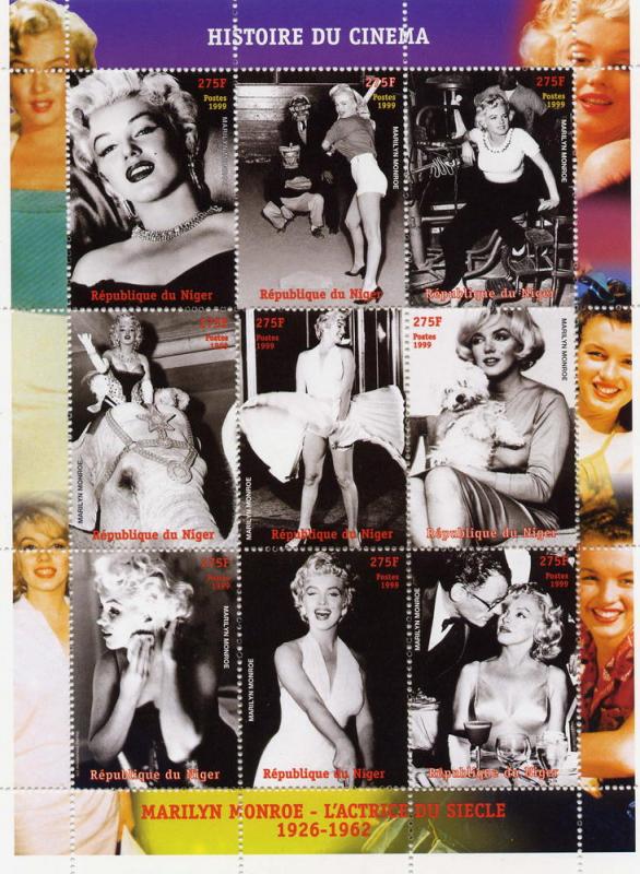 Niger 1998 Marilyn Monroe/ Baseball Sheetlet (9) Perforated MNH