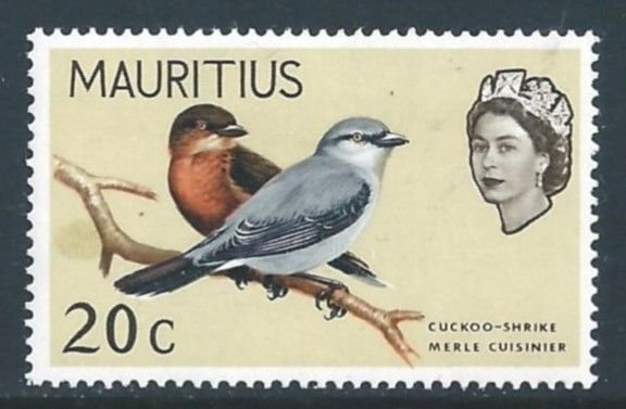 Mauritius #282 NH 20c Bird - Cuckoo Shrike