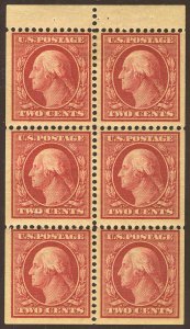 MALACK 332a VF OG Hr, Booklet Pane, well centered w8041