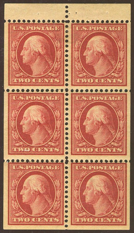 MALACK 332a VF OG Hr, Booklet Pane, well centered w8041