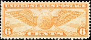 1934 6c Winged Globe U.S. Air Mail, Orange Scott C19 Mint F/VF NH