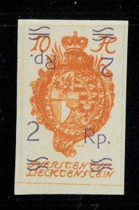 P2720 B - LIECHTENSTEIN YVERT 44 A (DOUBLE OVERPRINT, ONE UPSIDE DOWN). MNH-