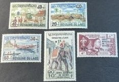 LAOS # B4-B8--MINT/NEVER HINGED---2 COMPLETE SETS---SEMI-POSTAL---1960-67