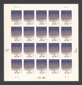 2009 US Scott #4433 Hanukkah Menorah Sheet of 20 44¢ Stamps MNH