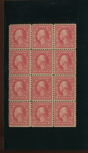 Scott 505 Washington Double Error in Block  of 12 Stamps Unused (Stock 505-54)