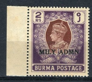 BURMA; 1945 early GVI ' MILY ADMIN ' Optd issue Mint hinged 2R. value 