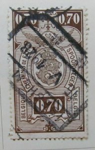 A6P17F123 Belgium Parcel Post and Railway Stamp 1923-24 70c used-