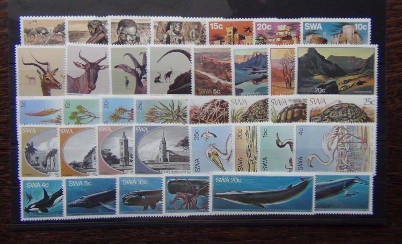 South West Africa 1976 1982 sets Birds Whales Canyon Aloes Tortoise Bushmen MNH