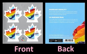 Canada 3007 150 2005 Marriage Equality P pane 4 B MNH 2017