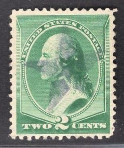 US Stamp#213 2c Green Washington USED SCV $ 0.60. Great Star Cancel! 