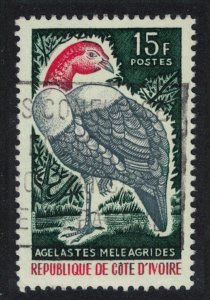 Ivory Coast White-breasted Guineafowl Bird 15f 1965 Canc SC#235 SG#265 MI#287