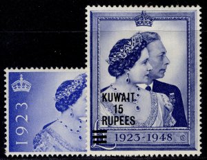 KUWAIT GVI SG74-75, 1949 ROYAL SILVER WEDDING set, M MINT. Cat £40.