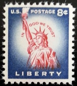 1954 8c Statue of Liberty, Original, Flat Press Scott 1041 Mint F/VF NH