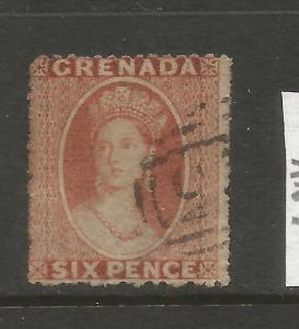 GRENADA 1863-71  6d  DULL ROSE  RED  QV  FU WMK S/W  SG 8   