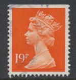 GB Machin 19p  SG X956  Scott MH106 Used  ex booklet  please read details